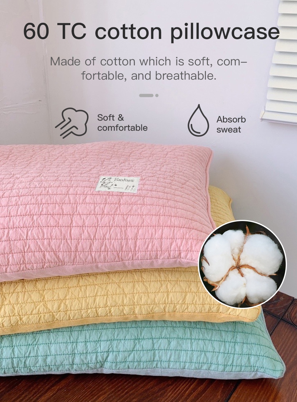 60 TC Cotton Buckwheat Husks Pillow-3